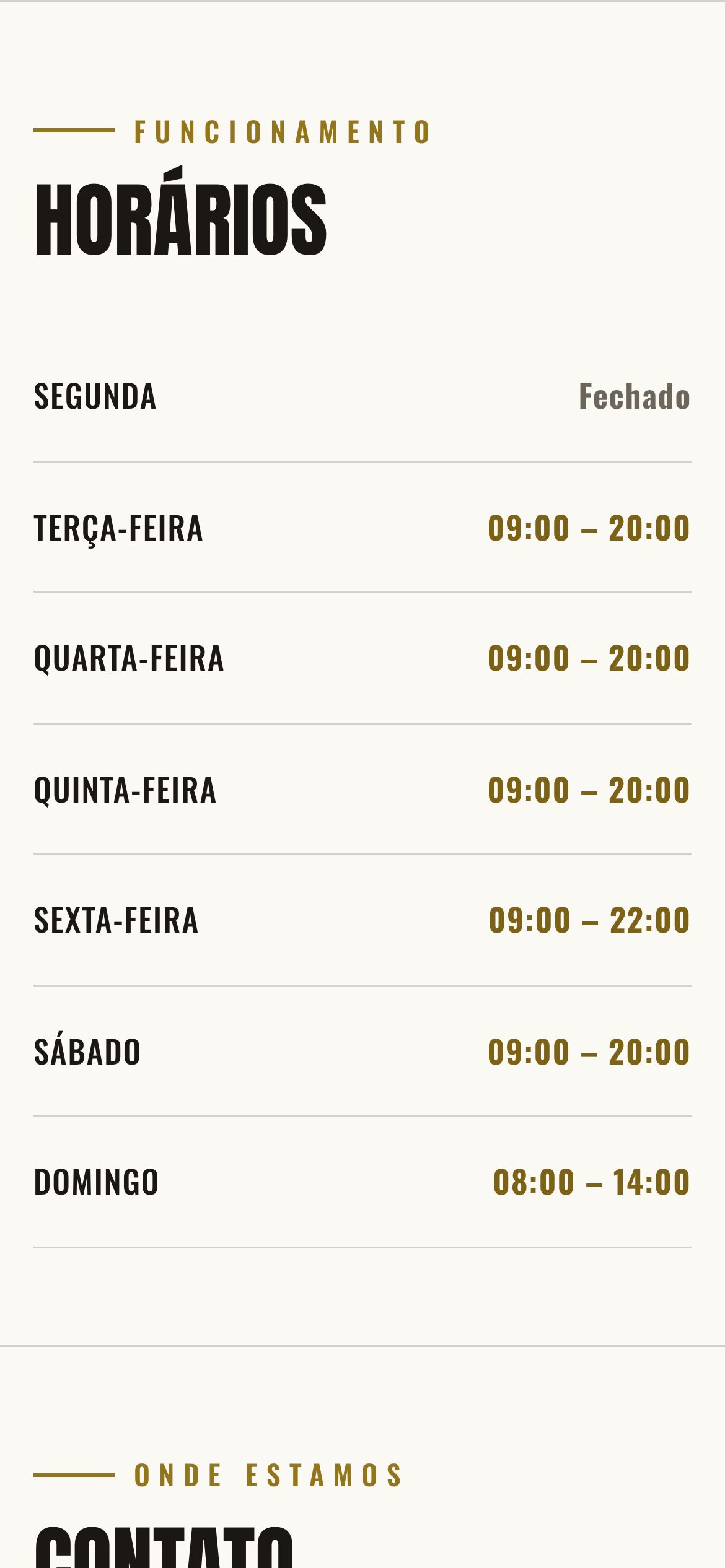 Horarios — En el móvil.